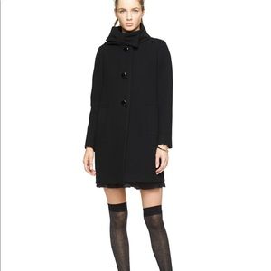NWT Kate spade wool high collar bow coat size 0